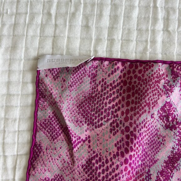 Burberry Pink Snakeskin Animal Print Silk Square Scarf - Picture 7 of 7